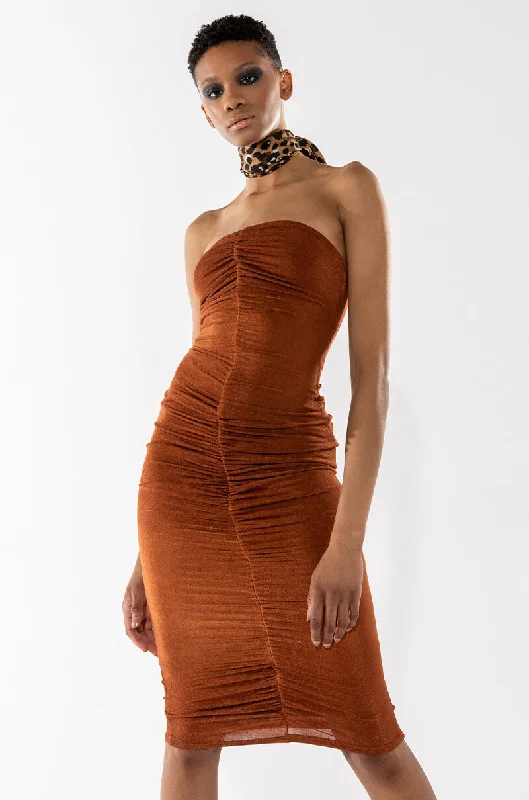 CURVE ALERT SLINKY MIDI TUBE DRESS