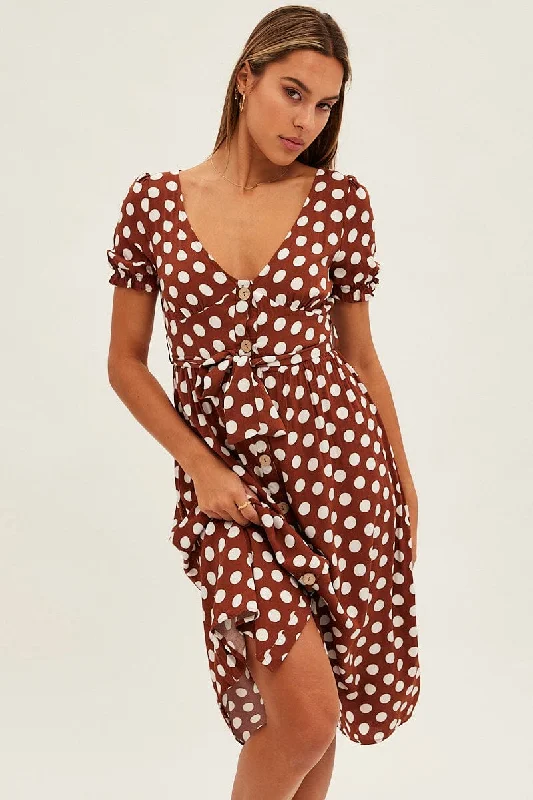 Polka Dot Midi Dress