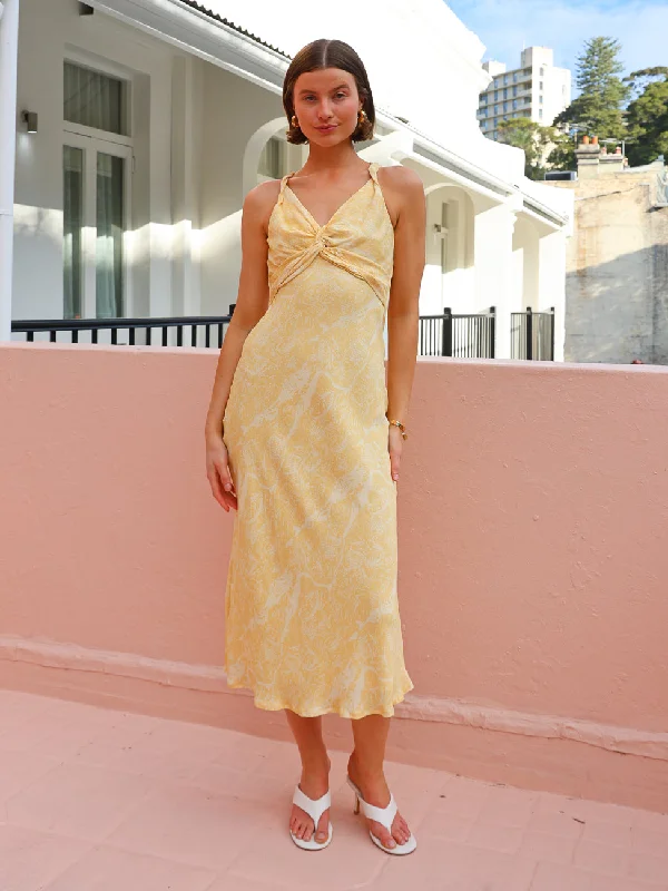 Sovere Inara Reversible Dress in Butter