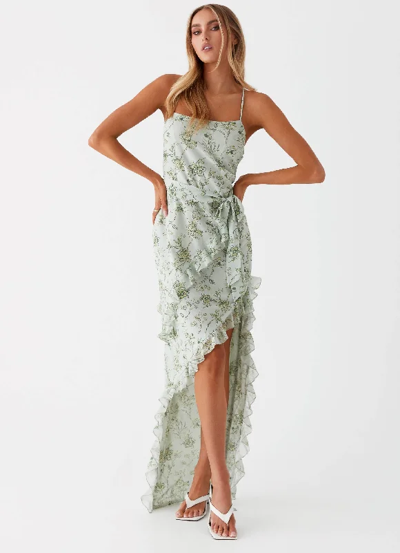 Sweet Serenity Maxi Dress - Sage Floral