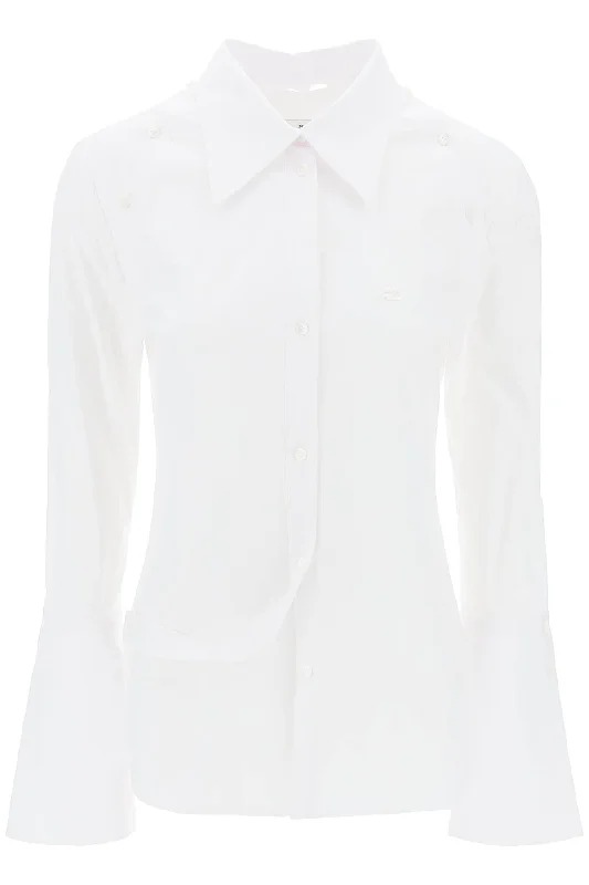 Courreges modular cotton poplin shirt 224CCH056CO0121 HERITAGE WHITE