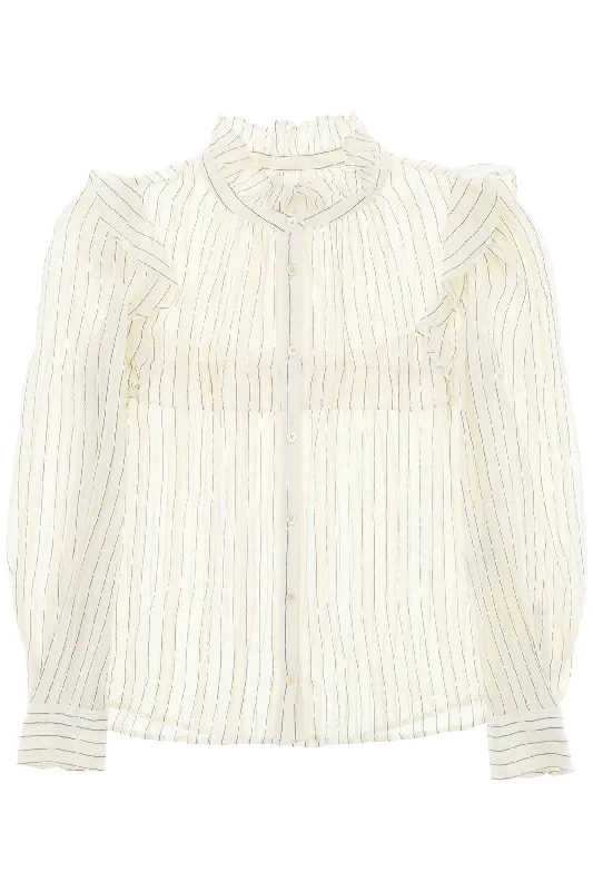 Isabel marant etoile "striped cotton blouse by id CH0005FC B1I04E ECRU