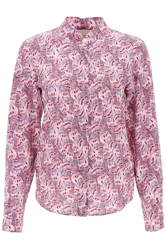 Isabel marant ilda floral georgette shirt CH0115FA B1J04I MAUVE