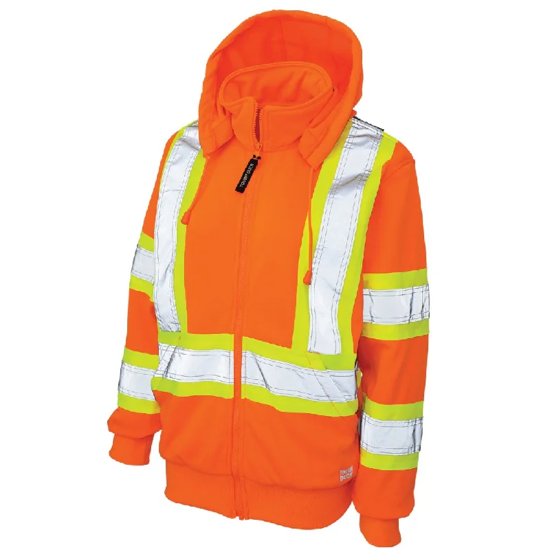 Tough Duck Women's Fleece High Visibility Safety Hoodie SJ42 - Orange