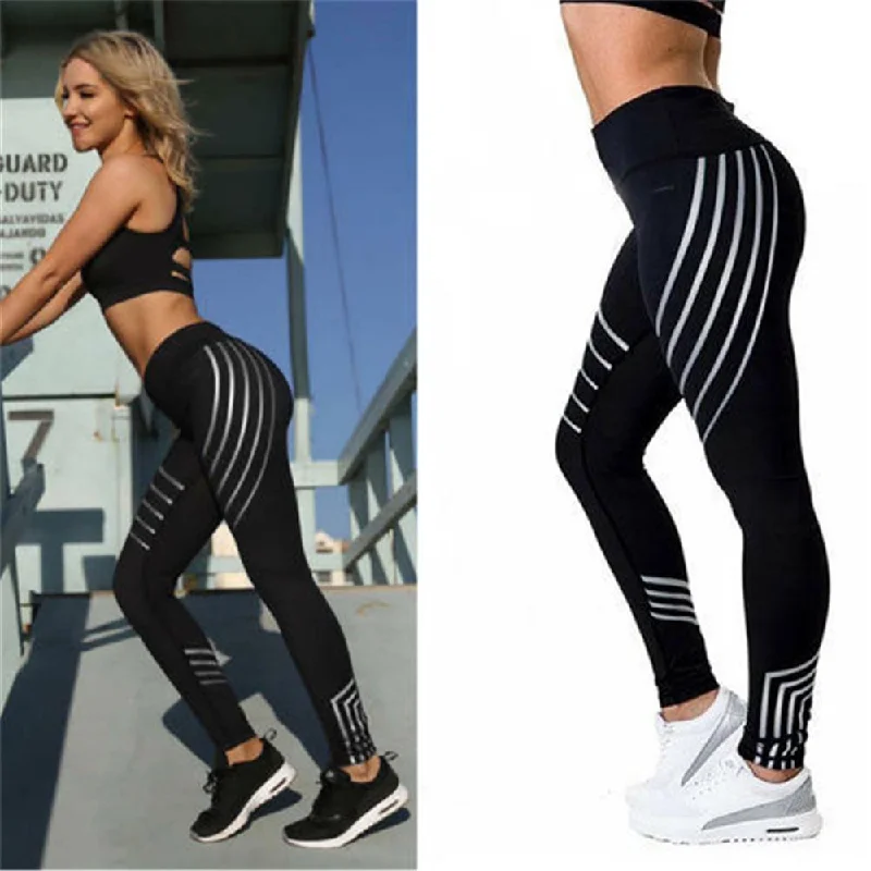 Women High Waist Elasticity Black Leggings Breathable Shine White Pants Female Winter Warm Joggers Workout Sporting Leggings