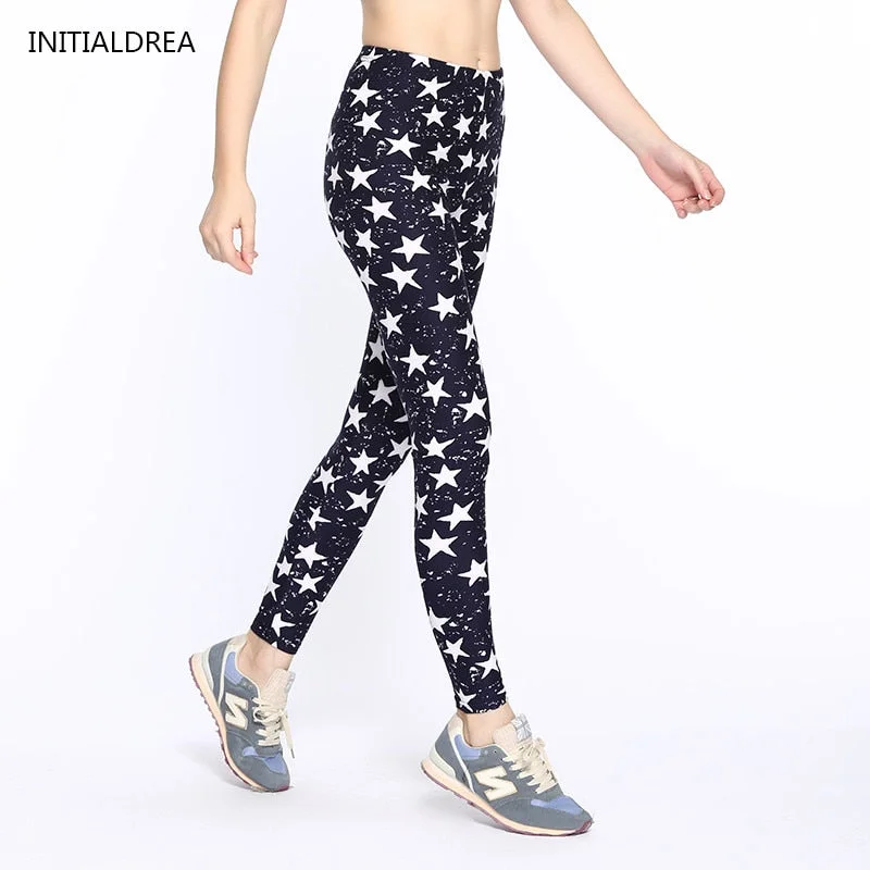 Women Leggings 2022 Fashion Star Print High Waist Stretch Elasticity Leggins Spring Autumn Slim Skinny Leggings Pants Female