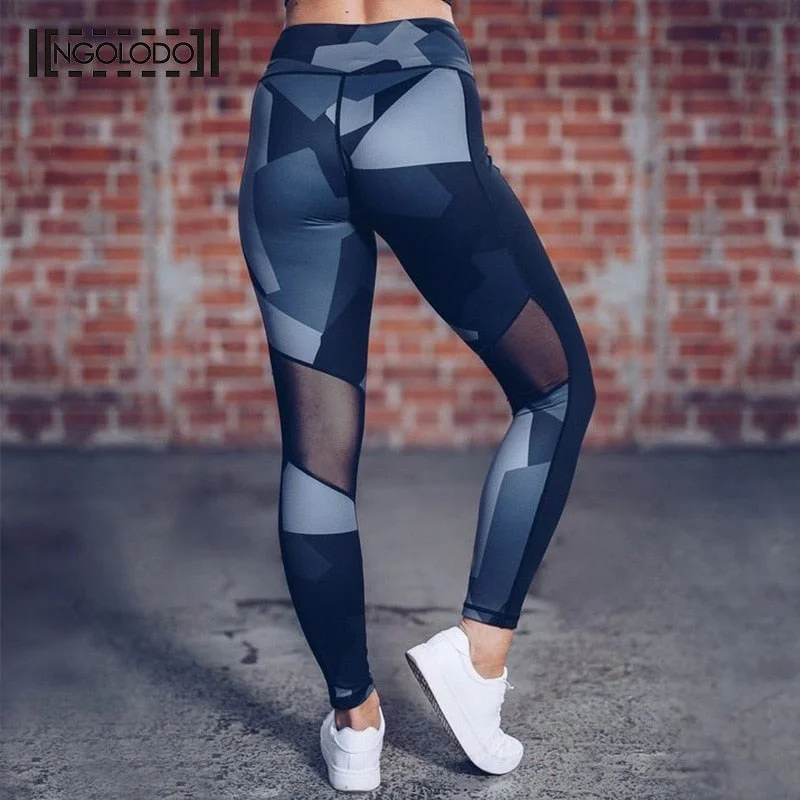 Women Sporting Leggings Clothing For Female Fitness Push up Sexy Black Mesh Print Pants High Waist Leggin Workout Jeggings