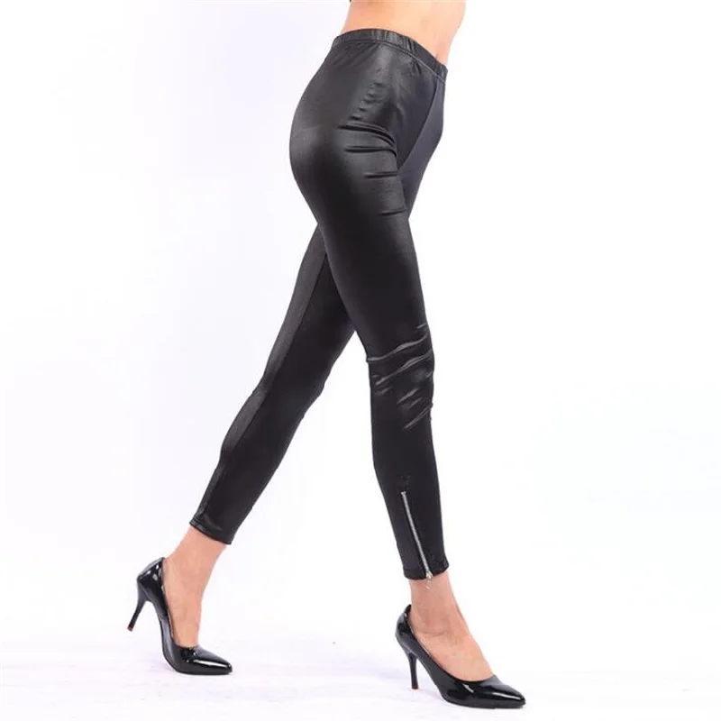 New Double Zipper Slim Stretch Leggings Pants Feet Pencil Pants Casual Leggings Women Bottoming Long Pants Thin Leggines