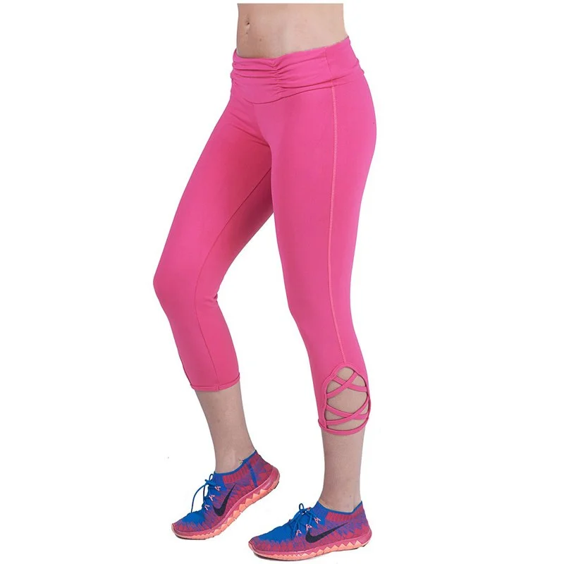 Women's Capris Leggings Solid Color Mid Calf Stretched Leggings Fitness Jegging Fashion Pants 181