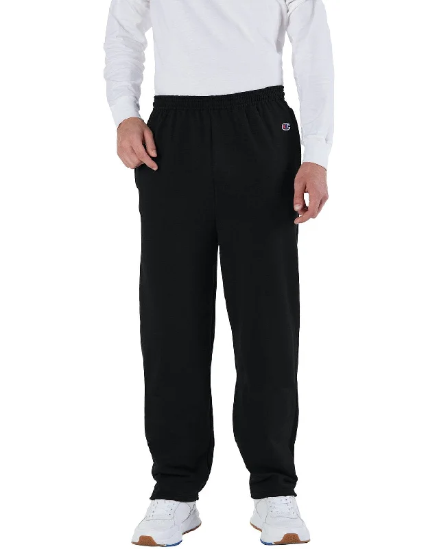 Champion Double Dry Eco Open-Bottom Pants | Black