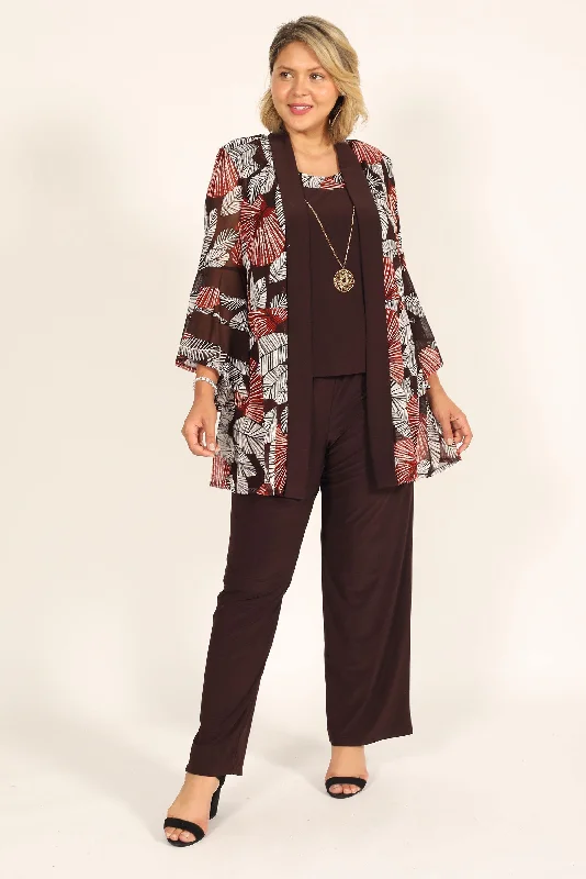 R&M Richards 7496W Plus Size Two Piece Print Pant Suit