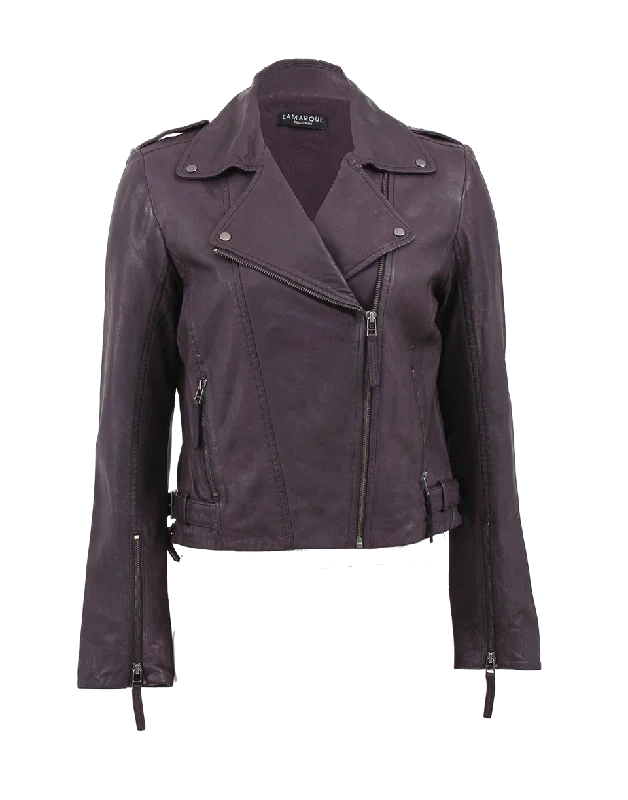 Asymmetrical Zip Leather Jacket