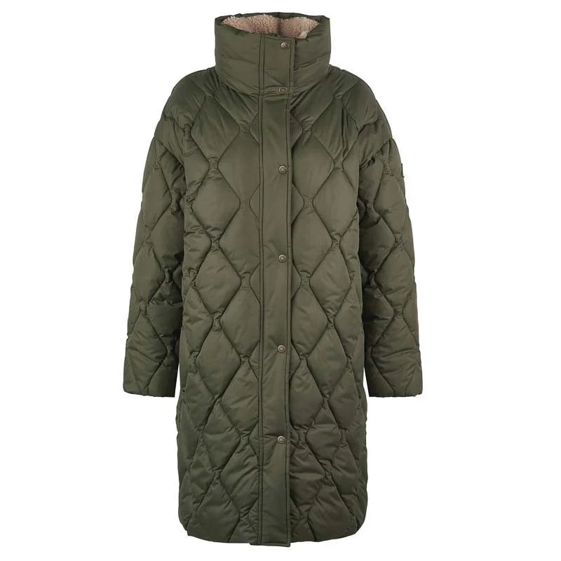 Barbour Samphire Ladies Quilted Coat - Deep Olive