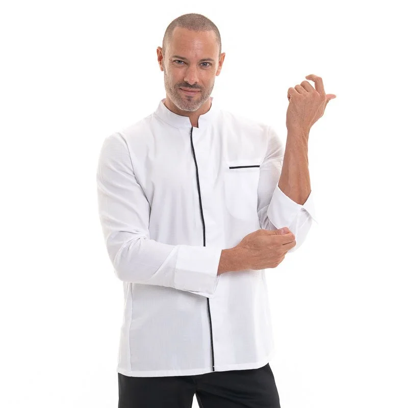 EKOL Men's White Long Sleeve Kitchen Coat - ROBUR