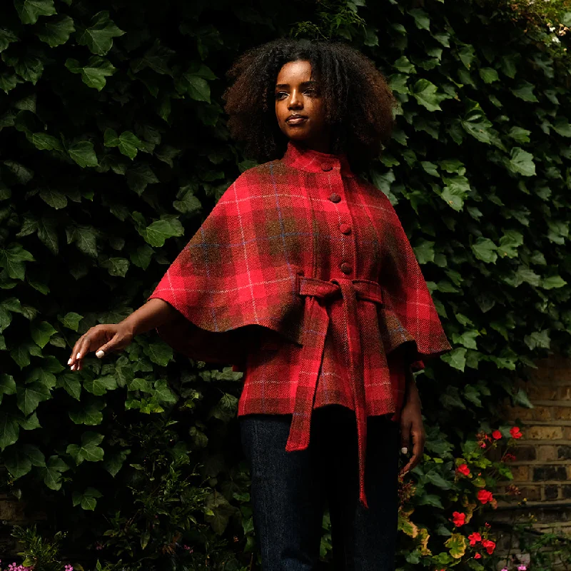 Harris Tweed Cape in Red