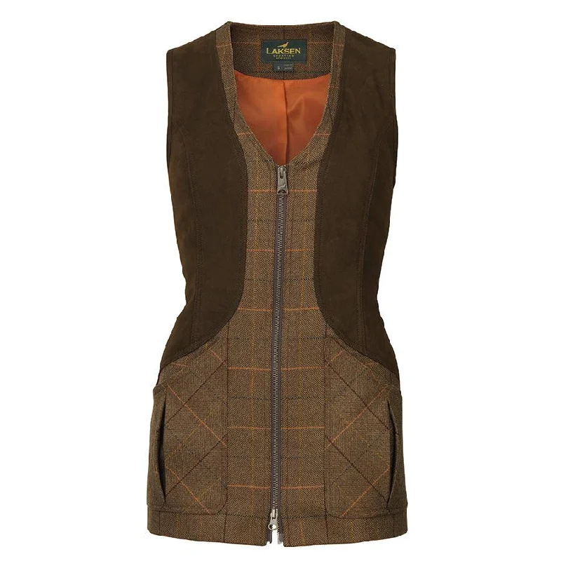 Laksen Fitted Zip Ladies Shooting Vest - Cara Tweed