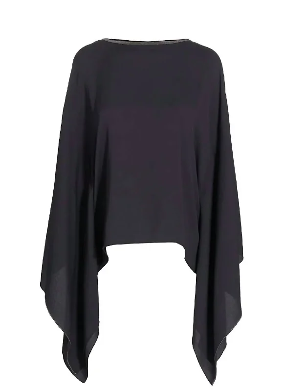 Marocaine Cape Top In Black