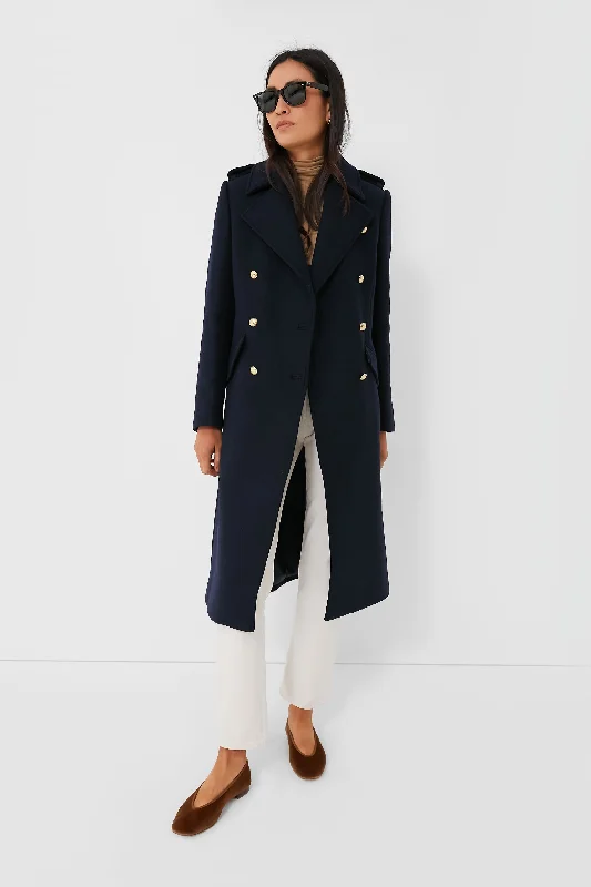 Navy Inverraray Wool Coat