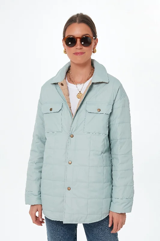 Pastel Blue Reversible Cloud Puffer Jacket