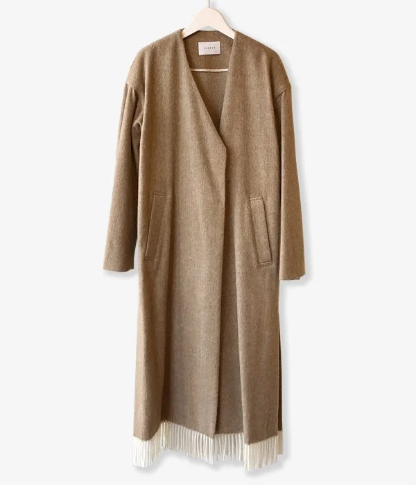 PHEENY/BEAVER FRINGE COAT(CAMEL)