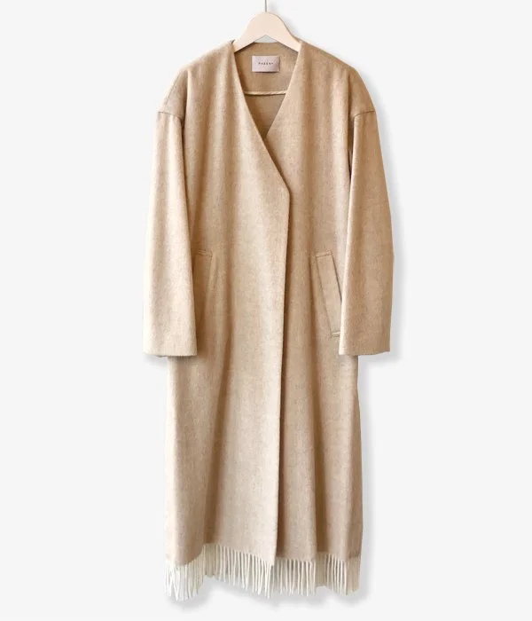 PHEENY/BEAVER FRINGE COAT(OATMEAL)