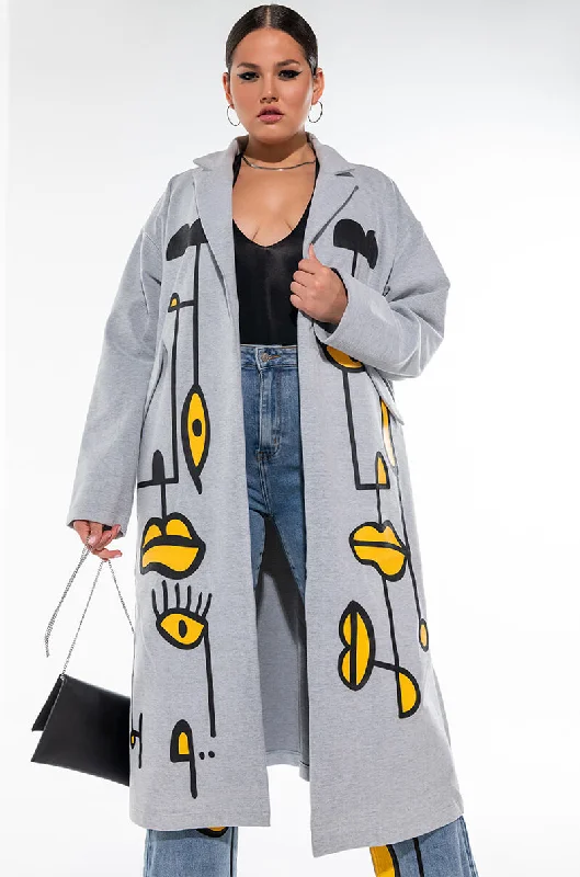 PLUS ABSTRACT STRETCH CARLI TRENCH