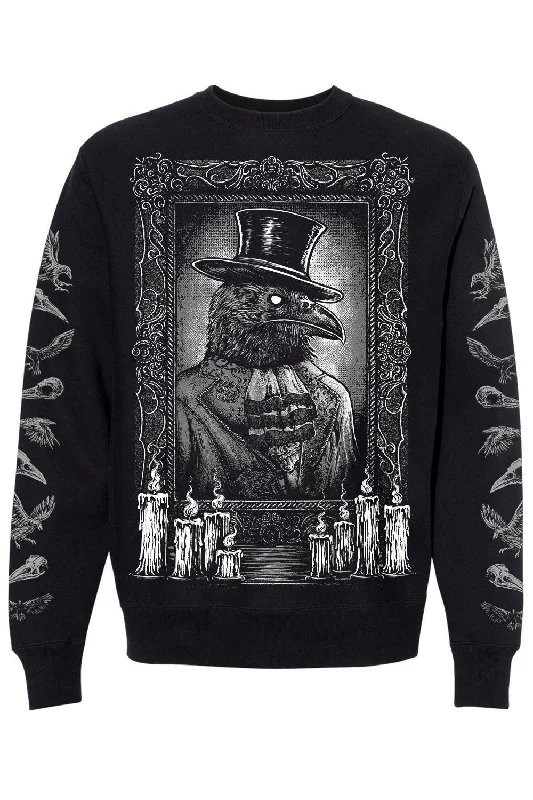 Victorian Goth Gentleman Crow Sweatshirt w/ Raven Sleeves