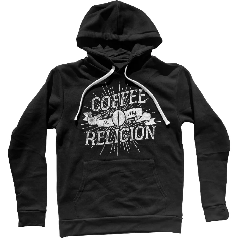 Coffee Is My Religion Unisex Hoodie Hoodie with Hem Patch Decorative Personalized