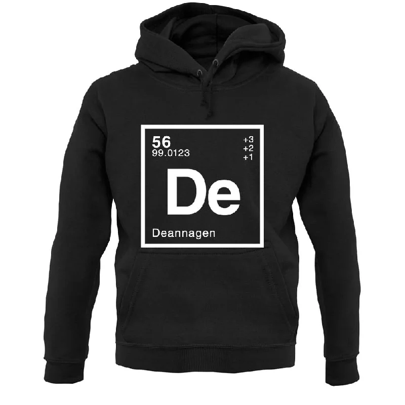 Deanna - Periodic Element Unisex Hoodie Hoodie with Exposed Zipper Edgy Industrial