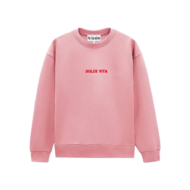 Dolce Vita Sweater - Rose Hoodie with Stripes Bold Sporty