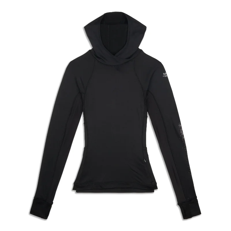 Fleece Reflective Running Hoodie - Resale Hoodie with Hem Detail Decorative Unique