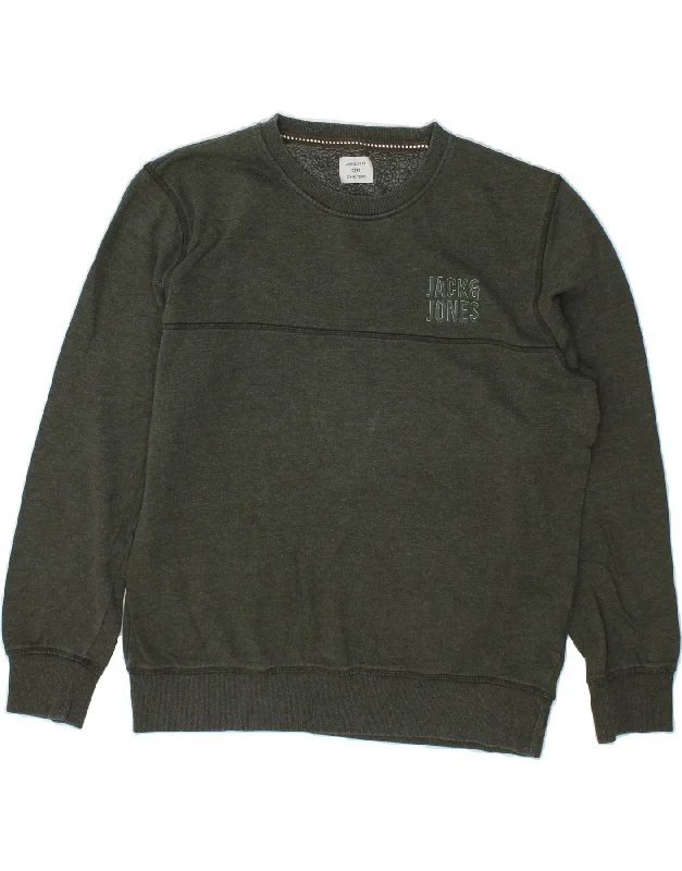 JACK & JONES Mens Graphic Sweatshirt Jumper Large Green Polyester