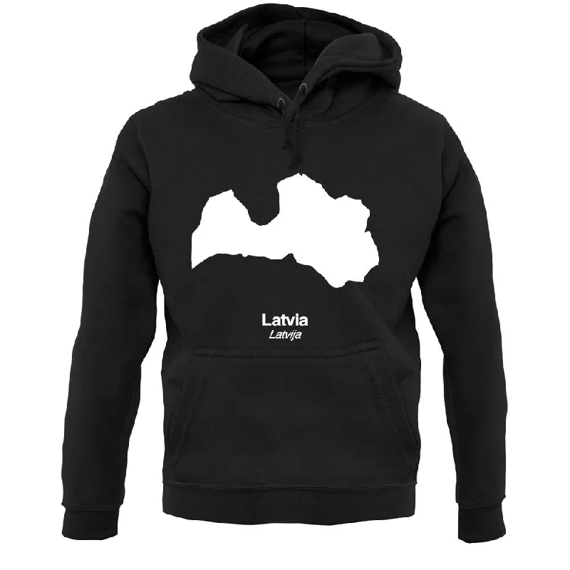 Latvia Silhouette Unisex Hoodie Hoodie with Patch Decorative Personalized