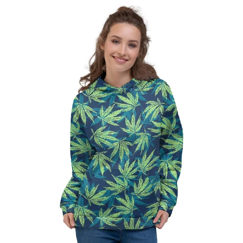 Reggae Leaf Tropical Women's Hoodie Hoodie with Drawstring Waist Adjustable Fitted