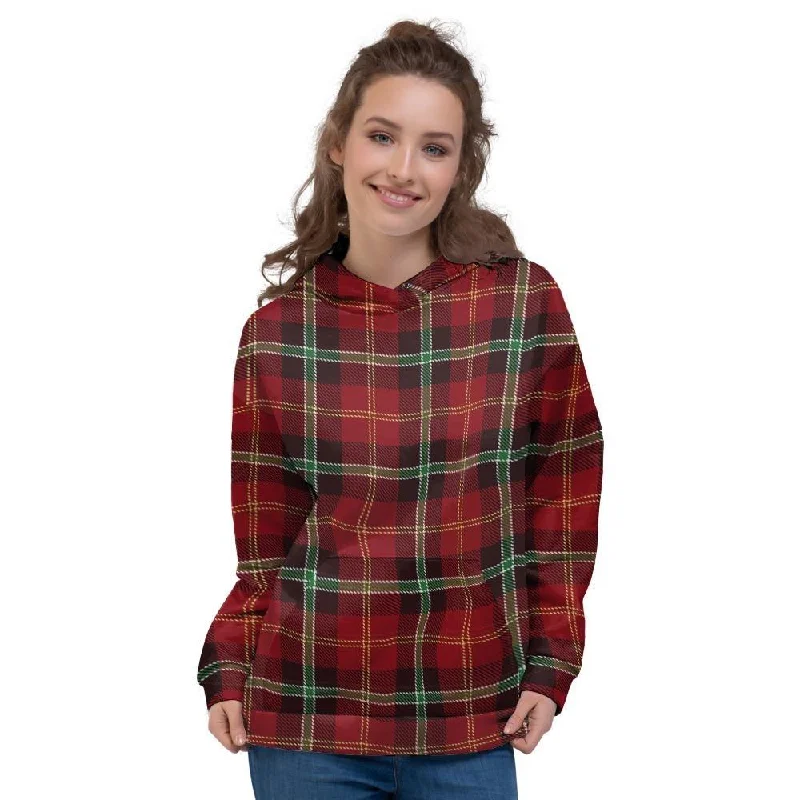 Royal Stewart Red Plaid Tartan Women's Hoodie Hoodie Crop Top Short Trendy