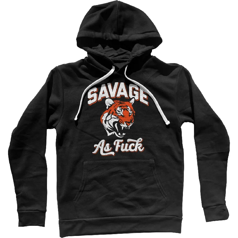 Savage as Fuck Tiger Unisex Hoodie Hoodie with Applique Textured Unique