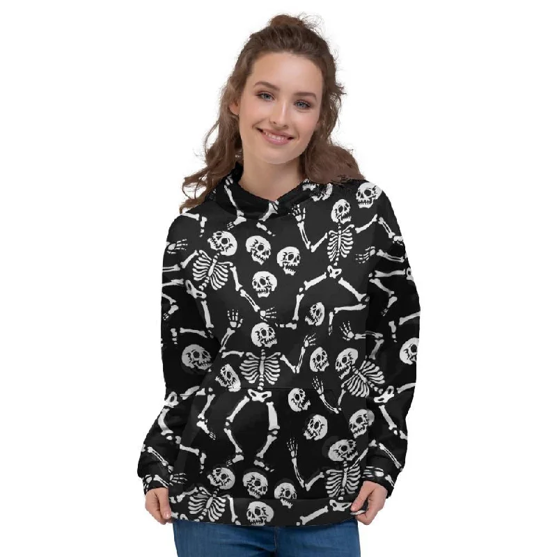 Skeleton Dancing Halloween Women's Hoodie Hoodie with Color Block Contrast Stylish