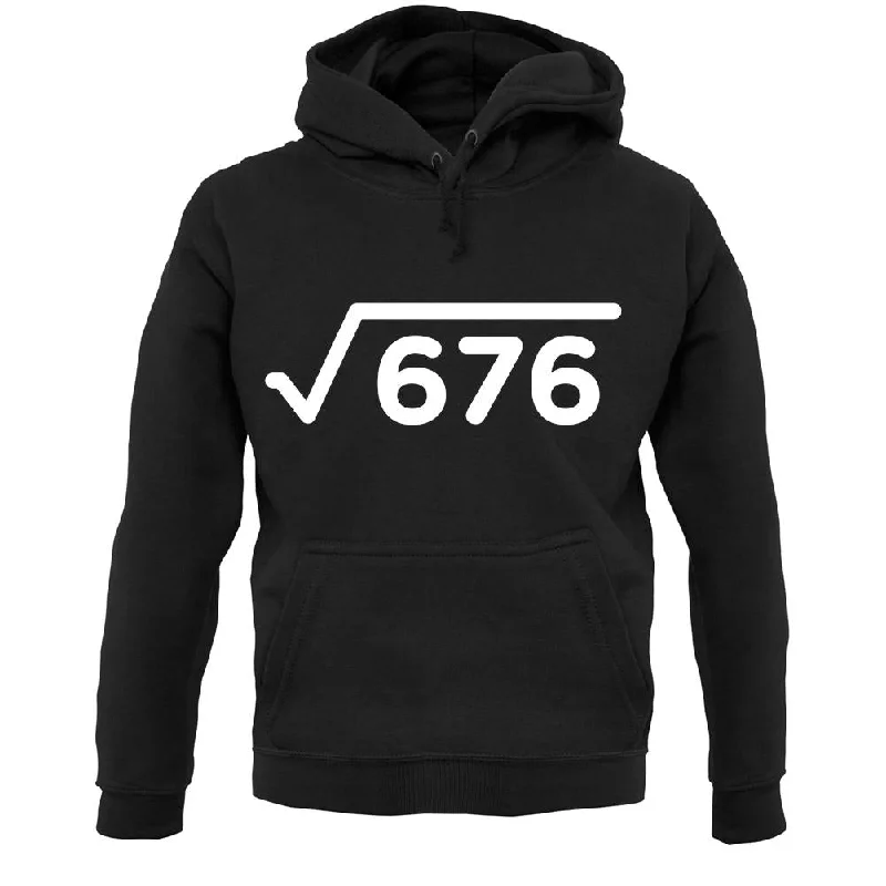 Square Root Birthday 26 Unisex Hoodie Hoodie with Metallic Shiny Futuristic