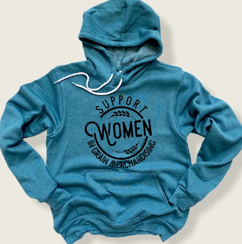 Support Women in Grain Merchandising Hoodie (S-3XL) Unisex - Multiple Colors! Hoodie with Raw Hem Edgy Unfinished