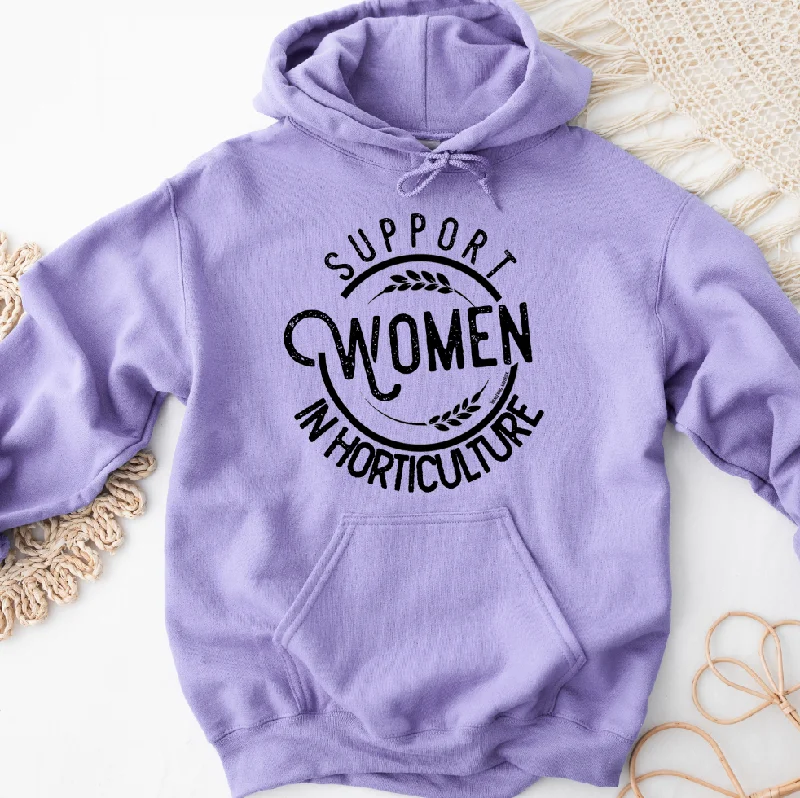 Support Women in Horticulture Hoodie (S-3XL) Unisex - Multiple Colors! Hoodie with Hem Raw Edge Edgy Unfinished