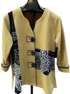 Retro Mustard Woven Button Front Tunic - A33307JM