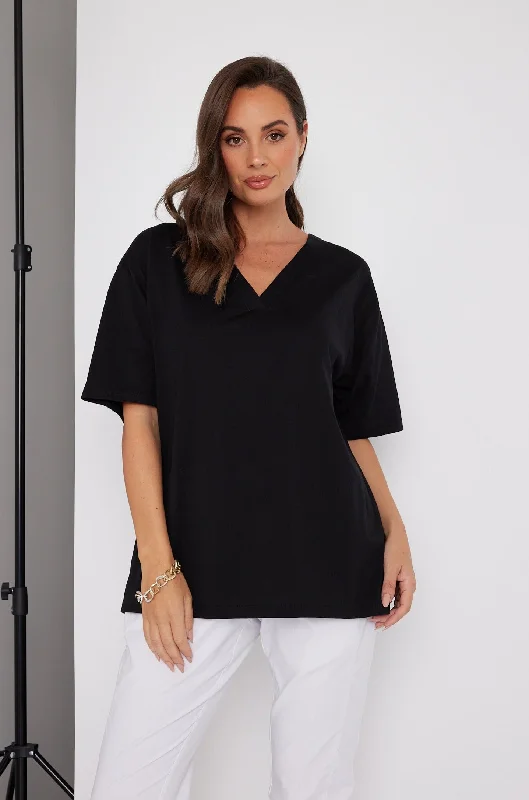 NIX V-Neck T-Shirt Black