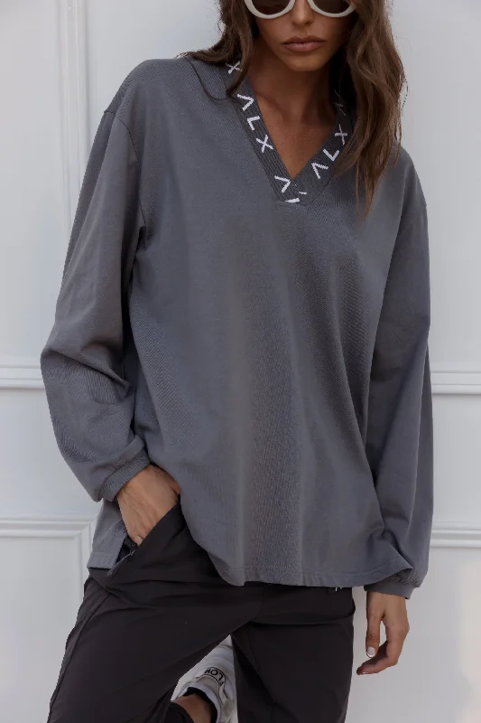 SURMAN Long Sleeve Top Slate