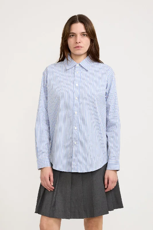 Unisex Informal Shirt Blue Stripe