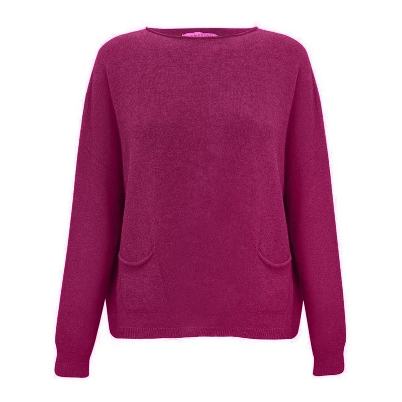 Jodie Round Neck Jumper in Fuchsia