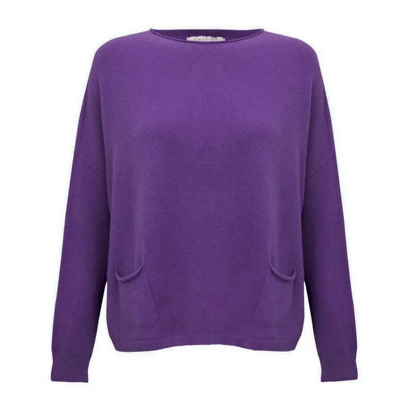 Jodie Round Neck Jumper in Violet