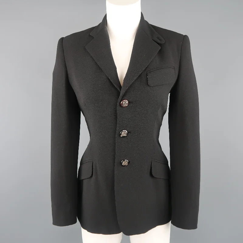 RALPH LAUREN Size 6 Black Equestrian Sport Coat Jacket