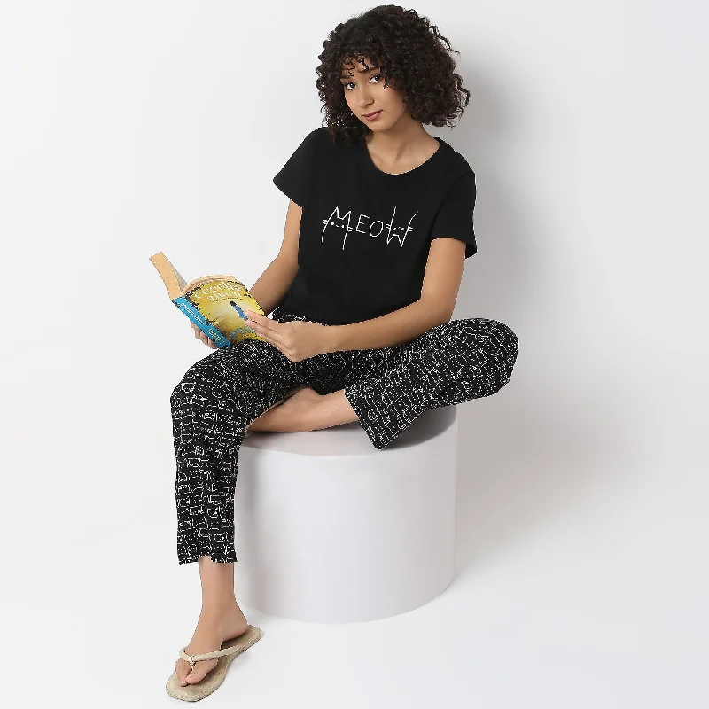 Regular Fit Printed Lounge T-Shirt