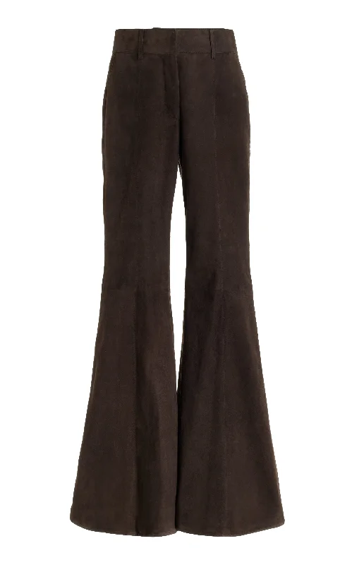 Rhein Pant in Dark Chocolate Suede