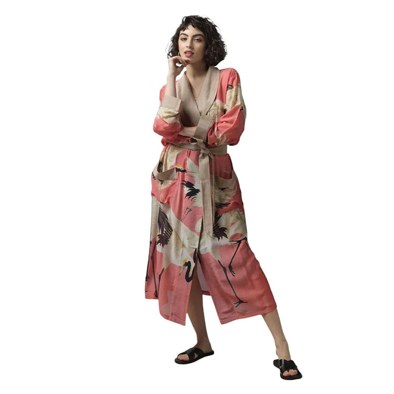 Stork Lipstick Pink Dressing Gown